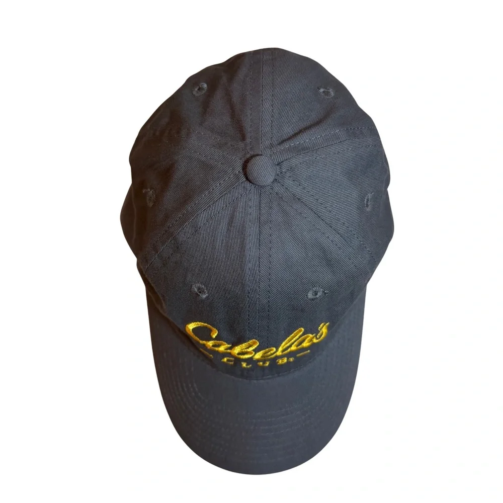 Cabela's Club Cap Embroidered Strap Back Gray Yellow Outdoor Hunting Dad Hat OSF
